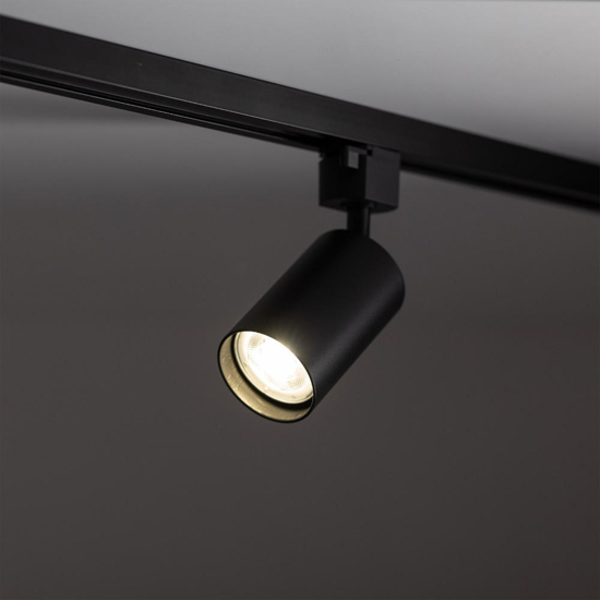 Sistema plafoniera a binario trifase 220v nero con faretti
